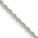 22" Sterling Silver 1.5mm Diamond-Cut Rope Chain