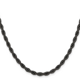 Black Stainless Steel Rope Chain Necklace