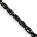 Black Stainless Steel Rope Chain Necklace