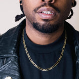 24" Yellow Sterling Silver 5.6mm Figaro Chain Necklace