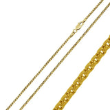 20" Yellow Sterling Silver 1.7mm Round Box Chain Necklace