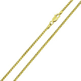 24" Yellow Sterling Silver 2.6mm Rounded Box Chain Necklace