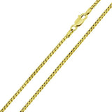24" Yellow Sterling Silver 3.3mm Round Box Chain Necklace