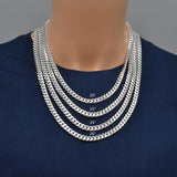 24" Solid Sterling Silver 7.6mm Miami Cuban Chain Necklace