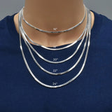16" Sterling Silver 3mm Serpentine Chain Necklace