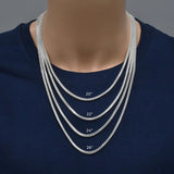 24" Solid Sterling Silver 3.1mm Franco Chain Necklace