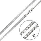 24" Solid Sterling Silver 3.1mm Franco Chain Necklace