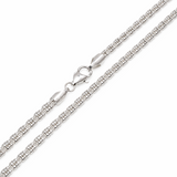 Sterling Silver 3.6mm 4-Sided Ice Link Chain 22"