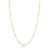 Gold Plated Sterling Silver 0.8mm Box & Bead Chain 18"