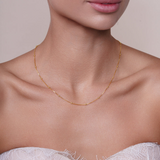 Gold Plated Sterling Silver 0.8mm Box & Bead Chain 18"