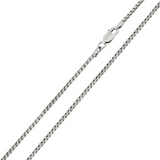 22" Rhodium Plated Sterling Silver Round Box Chain Necklace