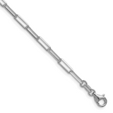 3.1mm Sterling Silver Rhodium-Plated Diamond-Cut Paperclip Chain