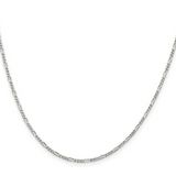 Sterling Silver Figaro Anchor Chain Necklace 1.75mm