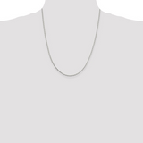 22" 2mm Beveled Oval Cable Chain Rhodium Plated Sterling Silver