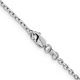 22" 2mm Beveled Oval Cable Chain Rhodium Plated Sterling Silver