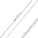 16" Sterling Silver Valentino Chain | Rhodium Plated & Polished