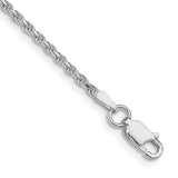 Rhodium Plated Sterling Silver Rope Chain Anklet