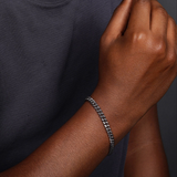 Black Sterling Silver Miami Cuban Bracelet 6.3mm | 8.75"