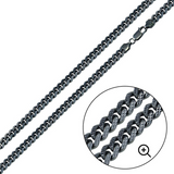 Black Sterling Silver Miami Cuban Bracelet 6.3mm | 8.75"