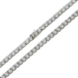 Sterling Silver 5mm CZ Tennis Bracelet | Rhodium Plated | 8"