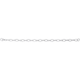 8-Inch Rhodium Plated Sterling Silver Charm Bracelet
