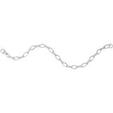 8-Inch Rhodium Plated Sterling Silver Charm Bracelet