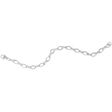 8-Inch Rhodium Plated Sterling Silver Charm Bracelet
