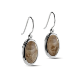 Sterling Silver Heirloom Petoskey Stone Drop Earrings