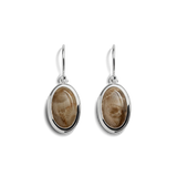 Sterling Silver Heirloom Petoskey Stone Drop Earrings