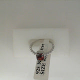 Sterling Silver Rhodium Plated Cz Birthstone January Ring Size 7