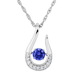 925 Sterling Silver September Birthstone Dancing CZ Pendant