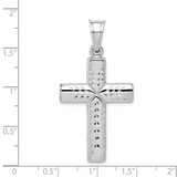 Sterling Silver Rhodium Plated Cross Charm
