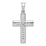 Sterling Silver Rhodium Plated Cross Charm