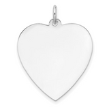 Polished Sterling Silver Heart Pendant Charm | 28x22.5mm