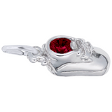 Rhodium Sterling Silver January Baby Shoe Charm Pendant