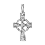 Sterling Silver Rhodium Celtic Cross Pendant | 925 Charm
