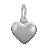 Sterling Silver Rhodium Heart Pendant Charm | 925 Silver