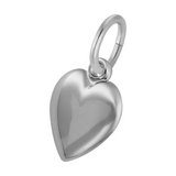 Sterling Silver Rhodium Heart Pendant Charm | 925 Silver