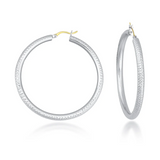 Candela Silver Diamond Cut Hoop Earrings