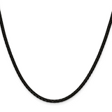 Black Stainless Steel 3mm Flat Box Chain Necklace, 24 Inch