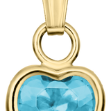 14K Yellow Gold December Cubic Zirconia Heart Pendant Necklace