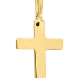 14K Yellow Gold Cross Necklace | 15 Inch Chain