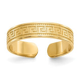 14K Yellow Gold Greek Key Toe Ring