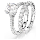 Swarovski Constella Princess Cut Ring Set (2) - White Size 7