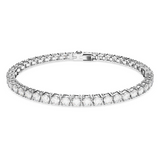 Swarovski Matrix XL Tennis Necklace | Rhodium Round Cut White