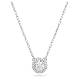 Rhodium Plated Round Cut 17.5" Constella Pendant | Fashion Jewelry