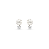 Swarovski Matrix Pearl Stud Earrings - Rhodium Plated Daily Glow