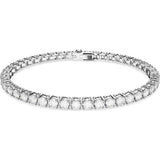 Swarovski Matrix Tennis Bracelet Rhodium Plated Round Cut