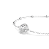White Rhodium Plated Round Cut Una Angelic Bracelet | Fashion Jewelry