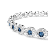 Swarovski Una Angelic Blue Tennis Bracelet | Rhodium Round Cut